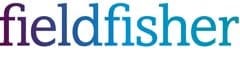 The image shows the logo of Fieldfisher, a law firm. The logo features the firm's name in modern typography, with a gradient color scheme that transitions from purple to blue, reflecting its forward-thinking and dynamic approach to legal services.