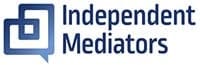The image shows the logo of Independent Mediators. The logo features a modern design with a square symbol and the firm's name in professional typography, reflecting their focus on impartial mediation services.