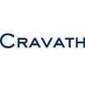 Cravath logo, featuring the international law firm’s name in clean, dark blue lettering