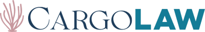 Cargolaw law firm logo featuring a stylized coral-like graphic with the firm’s name in blue and teal lettering