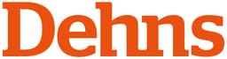 Bold orange 'Dehns' logo design