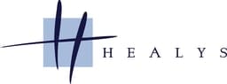 “Healys LLP logo featuring a stylized blue ‘H’ with a diagonal line crossing it, accompanied by the firm’s name in elegant serif text