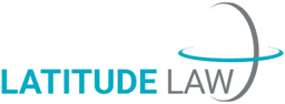 Latitude Law logo featuring the firm name in blue text with a stylized grey and blue orbit graphic around the letter ‘L.’