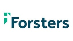 The image shows the logo of Forsters, a law firm. The logo features the firm's name in a modern, clean font, with the "F" in a distinct color, symbolizing the firm's professionalism and expertise in providing legal services.