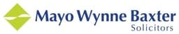 Mayo Wynne Baxter Solicitors logo featuring the firm name in blue text, with a green diamond-shaped icon to the left
