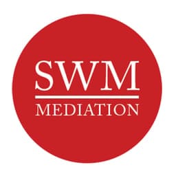 S Walker Mediation logo featuring a red circular emblem with the initials ‘SWM’ above the word ‘Mediation’ in white text, representing the mediation service
