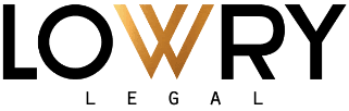 Lowry Legal logo featuring the firm name in bold black text with a gold ‘W’ in the center and the word ‘LEGAL’ in smaller black letters below