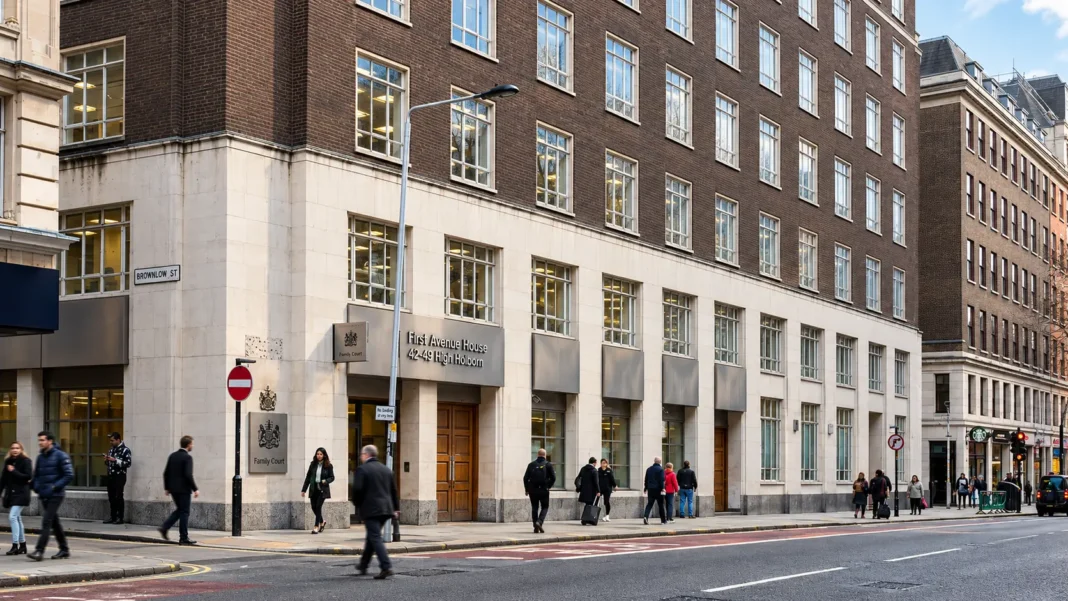 UK Family Court building with legal documents representing urgent public law applications.